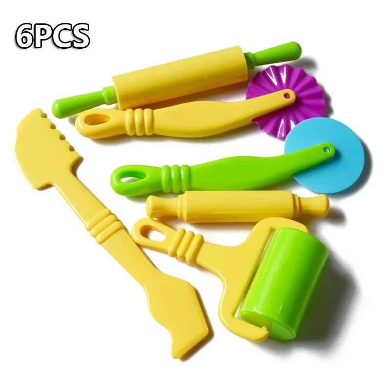 6PCS Tools Горячая глина "сделай сам" игровой набор инструментов для теста для лепки аксессуары пластик ine моделирование формы комплект глины слизь пластиковый набор резаков формы игрушки для детей - Цвет: 6PCS Tools