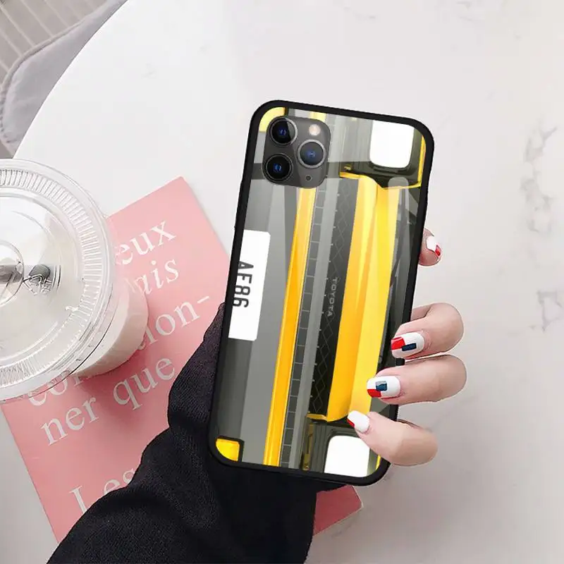 

Japan Anime Initial D Car Phone Case Tempered glass For iphone 11 12 PRO MAX X XS XR 5C 6 6S 7 8 plus