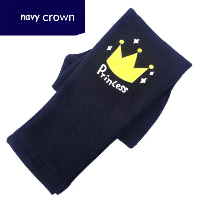 navy crown Зимние леггинсы для девочек; плотные теплые штаны; детские длинные брюки; детская облегающая одежда с героями мультфильмов; зимние леггинсы; От 4 до 14 лет для девочек - Цвет: navy crown