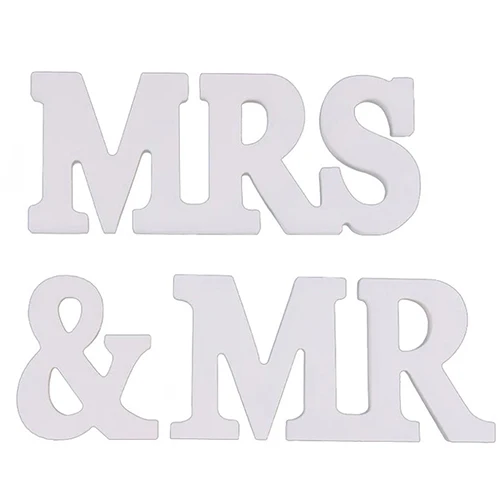 Uppercase letter Святой белый Mr и Mrs Свадебные знаки для милый декор стола ПВХ буквы украшения ПВХ Mr& Mrs набор знаков свадебные фото реквизит - Цвет: Uppercase letter