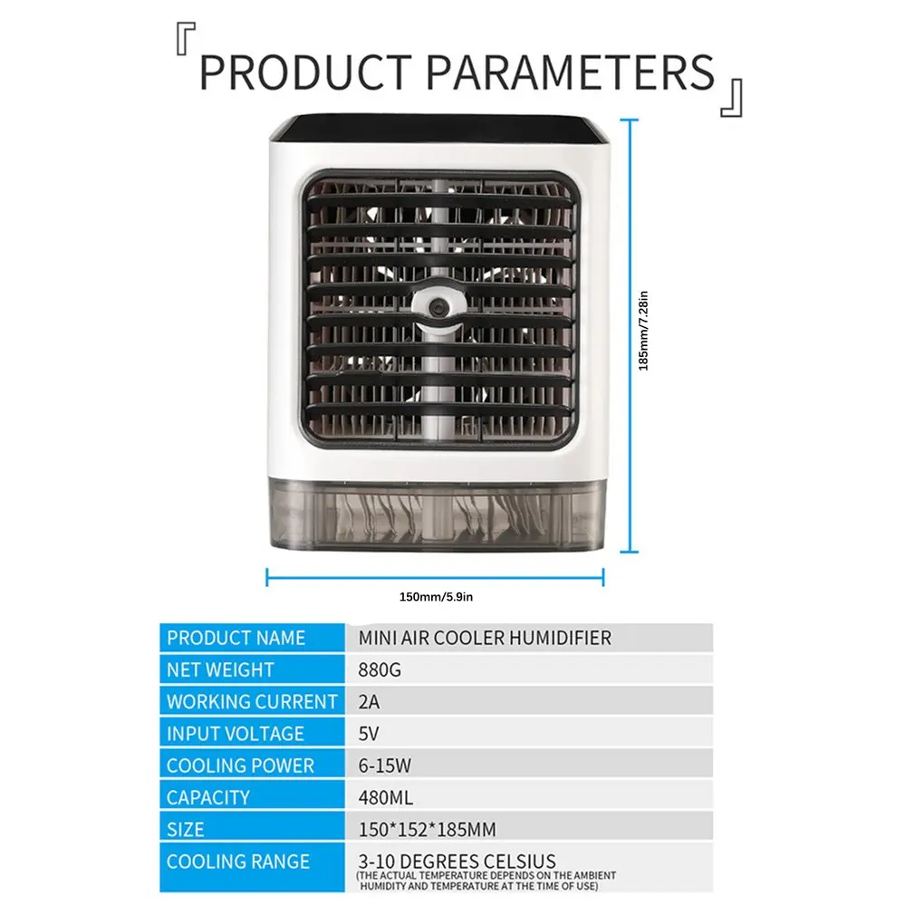 

1PC Air Conditioner Desktop Air Conditioning With Remote Control Air Cooler Fan Humidifier Mini Air Cooling Fan