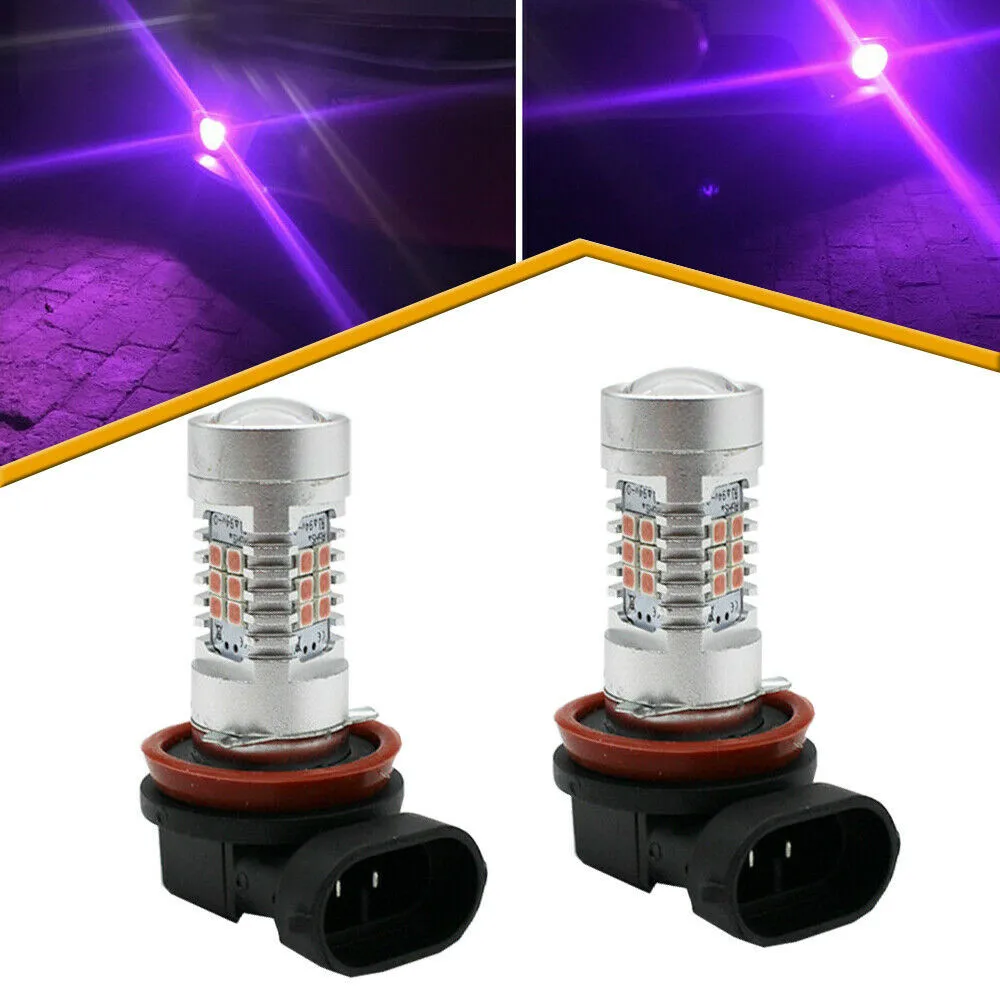 

12V DC Bulbs 2 X H11(H8 / H9) Car Fog Driving Lights Parts Pink Purple