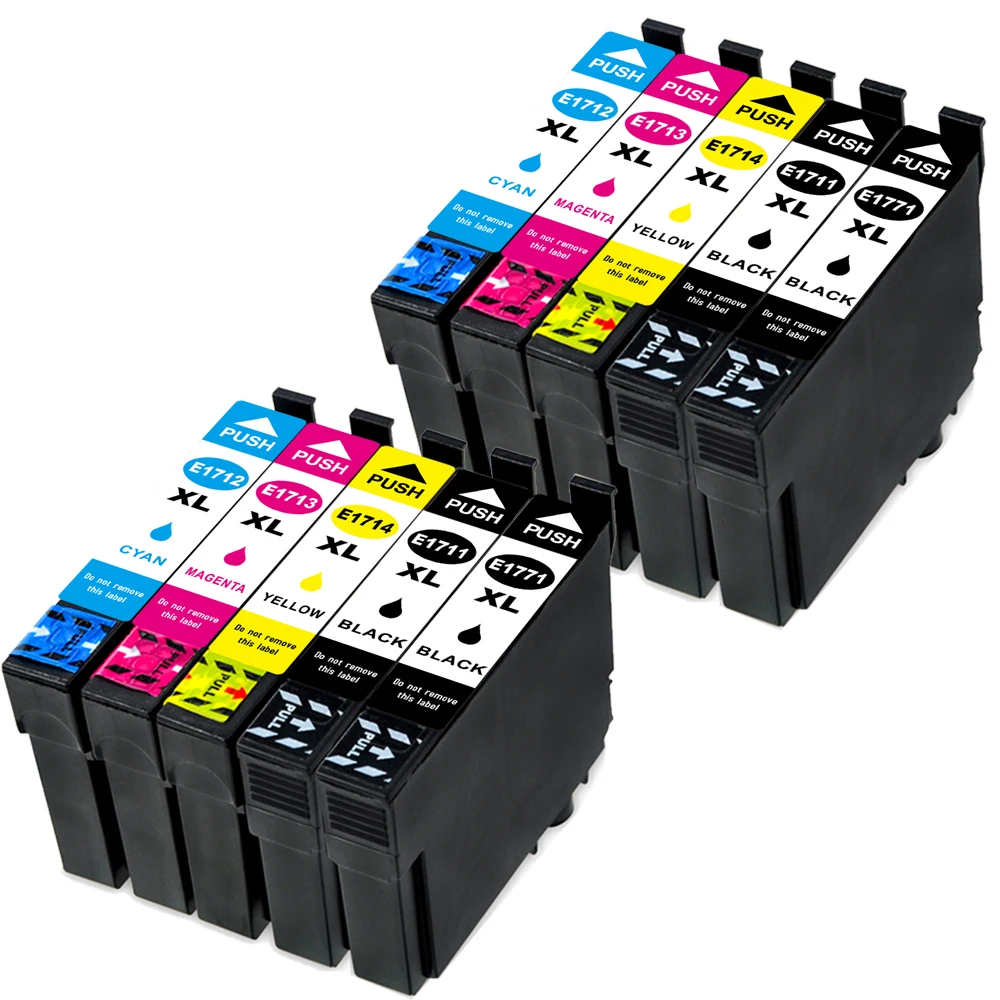 4BK + 2C 2M 2Y совместимый чернильный картридж для принтера EPSON T1711 T1712 T1713 T1714 Expression Home XP