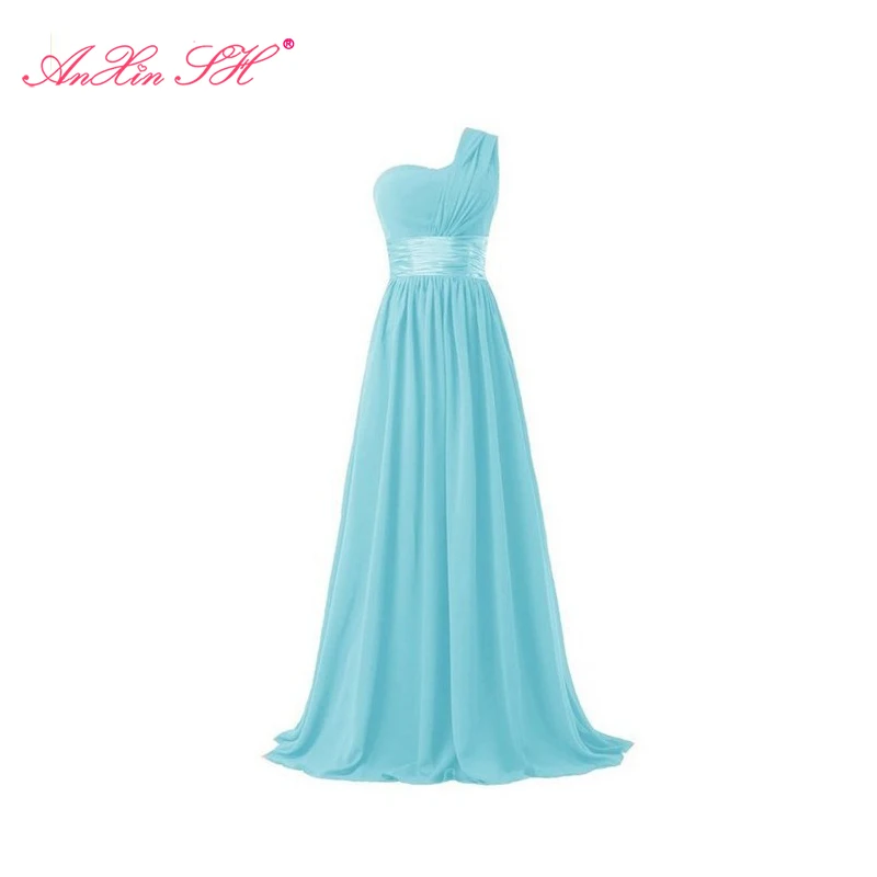 

Женское шифоновое платье AnXin SH, голубое розовое платье на одно плечо для подружки невесты, ТРАПЕЦИЕВИДНОЕ, без бретелек, черное, красное, L
