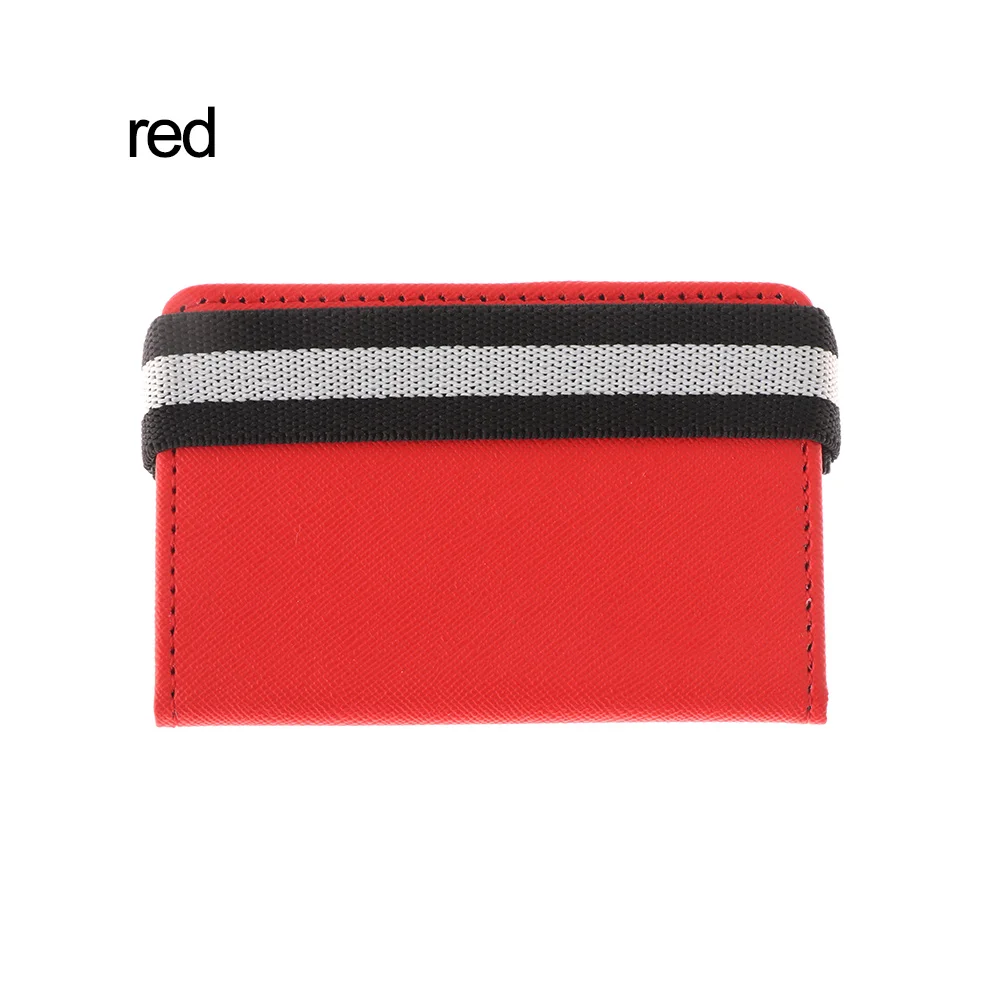 red 1 шт. держатель для телефона, карты на бумажнике Блокировка клеящаяся Кожа Кредитная карта Карманный чехол для наклейки чехол сотовый телефон унисекс - Цвет: red