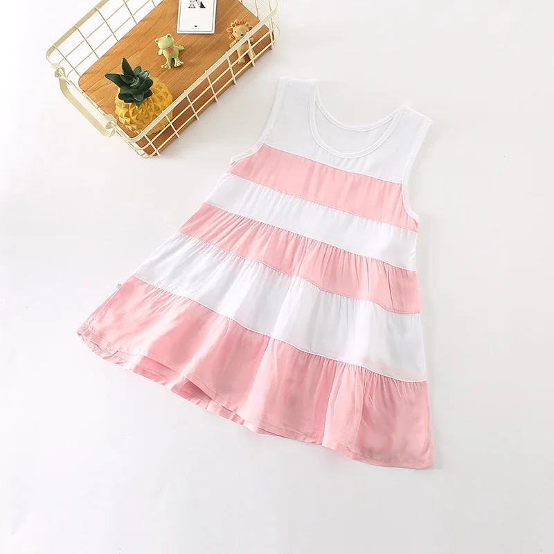 New Baby Clothes Girl Dress Casual striped Patch Korean Summer Cotton Cute Pretty Clothing Children Kids Dresses | Детская одежда и