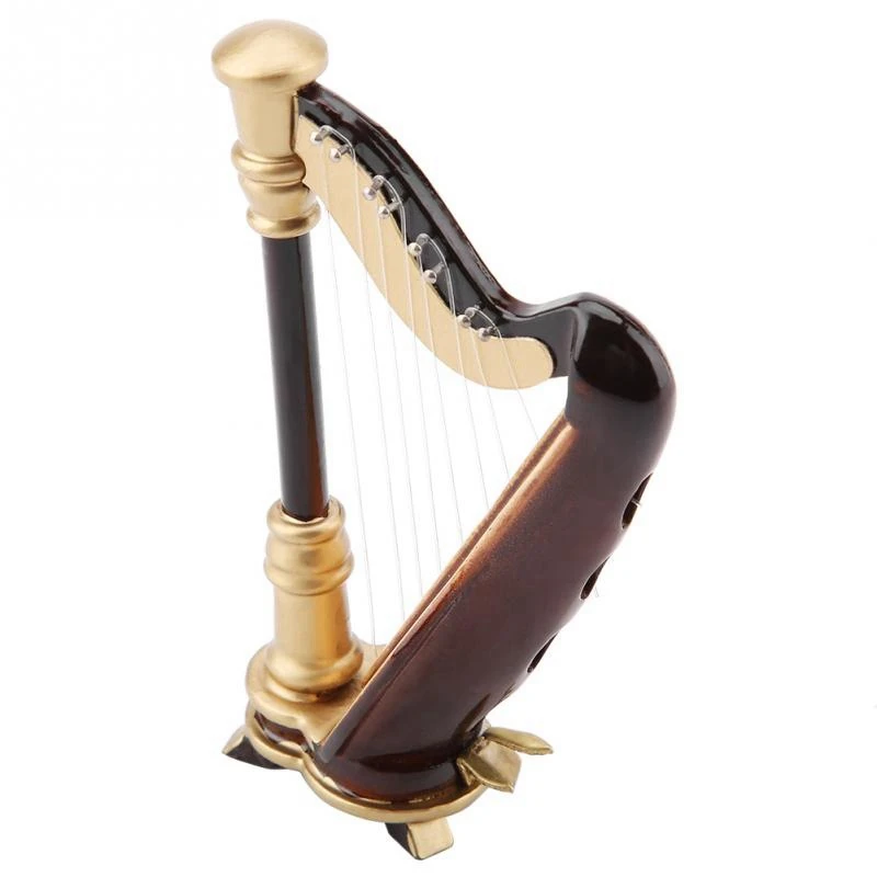 Wooden Mini Harp Replica And Gift Box Model Musical Instrument Home Decor 9Cm | Спорт и развлечения