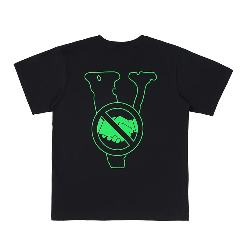 

VLONE New STAY AWAY FROM YOUR Slogan Printed Loose BF Style Men and Women Couple Short-sleeved T-shirt Two Sides Tee