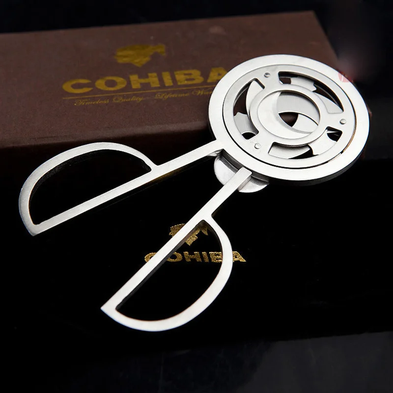 

COHIBA Cigar Cutter Triple 3 Blades Stainless Steel Gold Plated Pocket Gadgets Zigarre Cutter Knife Cuban Cigars Scissors