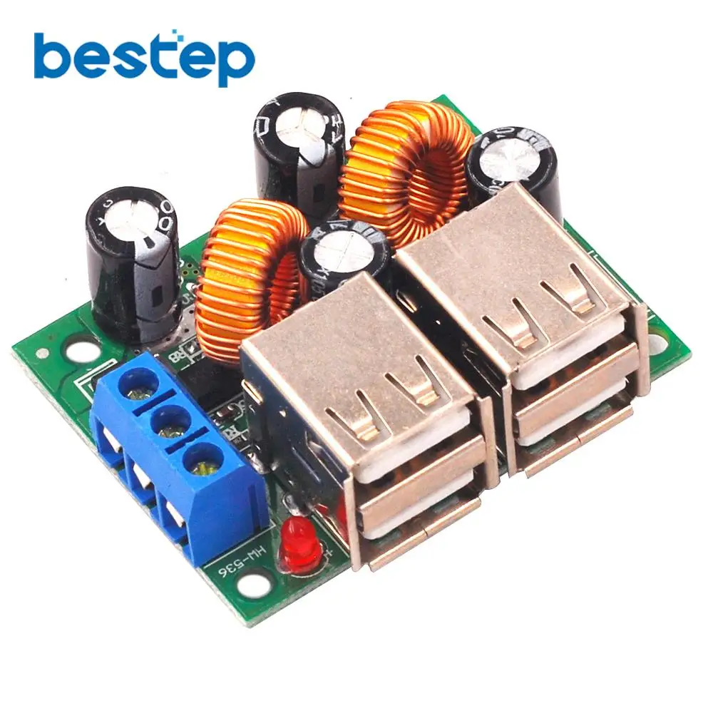 Понижающий модуль платы преобразователя питания A5268 с 4 usb портами плата