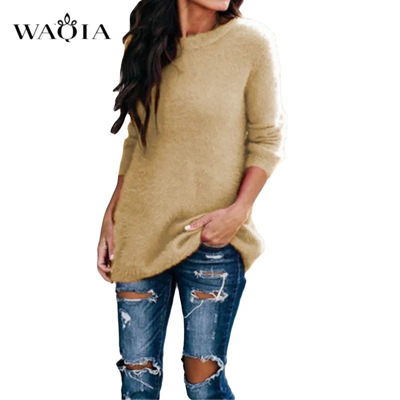 Casual Knitted Sweater Women Streetwear O Neck Long Sleeve Pullovers Loose Solid Coat 2019 Autumn Winter Fashion Women's | Женская