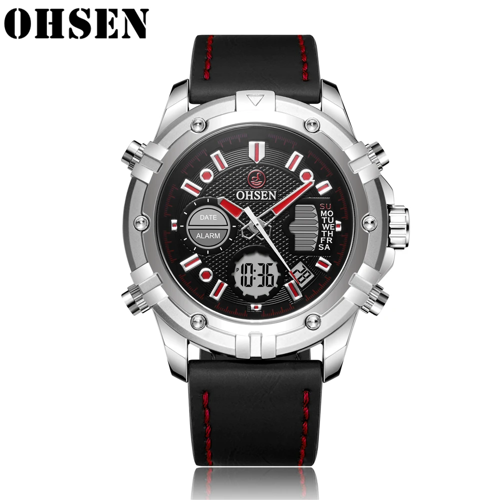 

Наручные часы OHSEN Лидирующий бренд роскошные модные мужские часы мужские спортивные Водонепроницаемый кварцевые часы для мужчин Reloj Hombre ст...