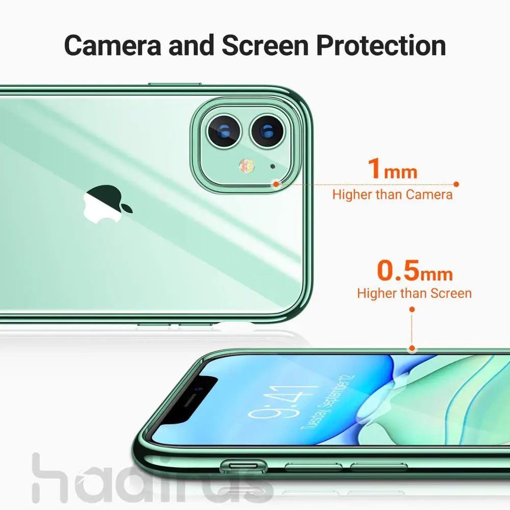 Силиконовый чехол для iPhone 11 прозрачный мягкий ТПУ ультра тонкий чехол для телефона чехол для iPhone 11 Por Max 11Pro полуночно-зеленый Coqu