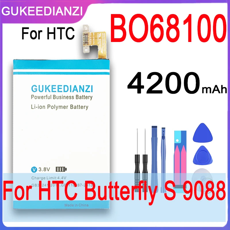 Оригинальный аккумулятор GUKEEDIANZI высокого качества 4200 мАч BO68100 для HTC Butterfly S 9088 9060