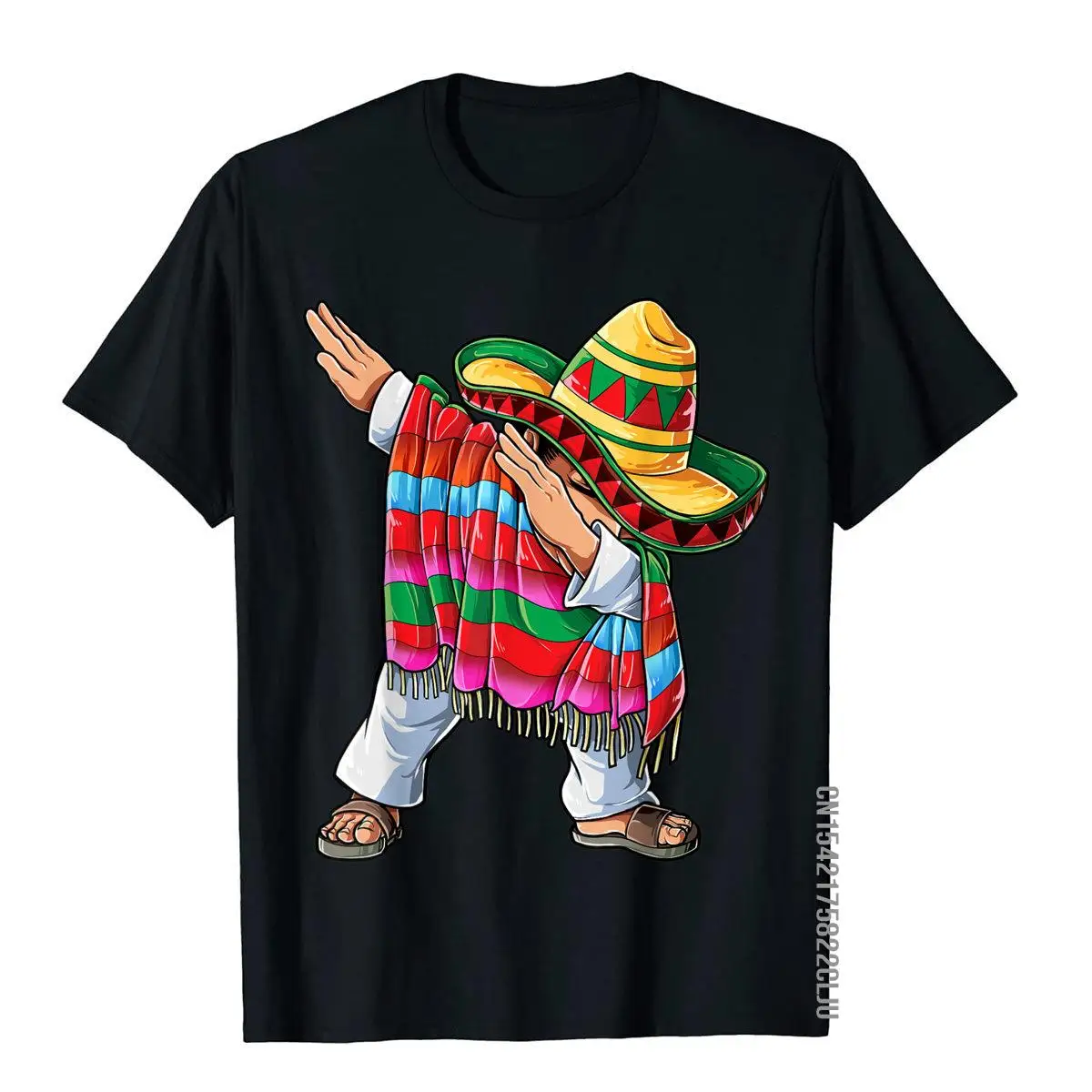 Dabbing Mexican Poncho Cinco De Mayo Men Sombrero Funny Dab T-Shirt Top T-Shirts Japan Style On Sale Young Tops Shirt Cotton