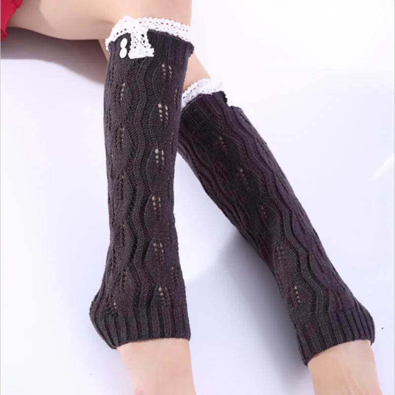 Кружевные Полые женские гетры зимние Школьные носки для девочек модные осенние