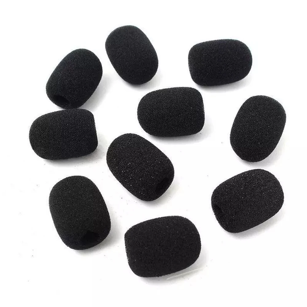 10Pcs Black Mic Protector Replacement Headset Foam Covers Windscreen Windshield Sponge Microphone Cover for Meeting | Электроника