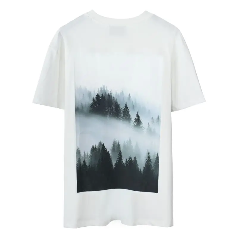 

FEAR FOG OF GOD double-line forest cloud sea series short-sleeved high street hip-hop T-shirt ins casual loose trend