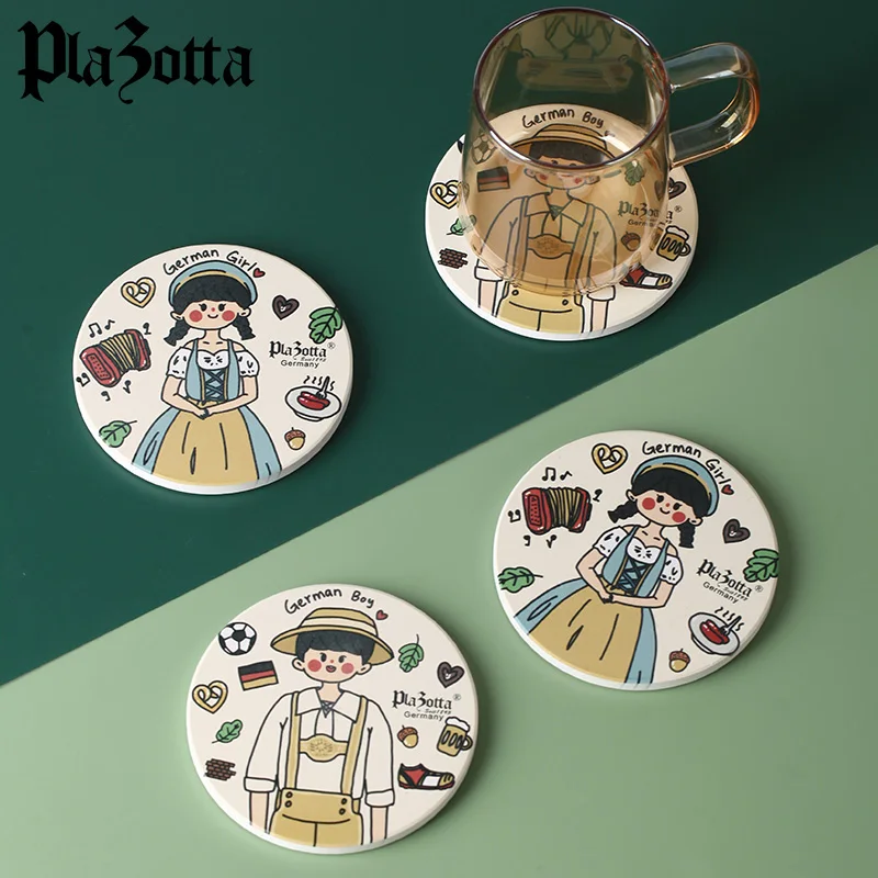 

European-style ceramic cup pad, creative thermal insulation pad, quick-drying decorative pad, tea cup pad and absorbent cup pad