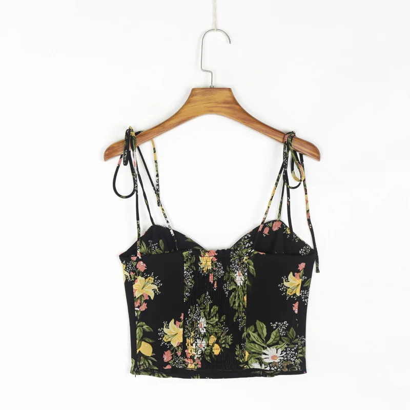 

Summer women's casual flower print slim camisole