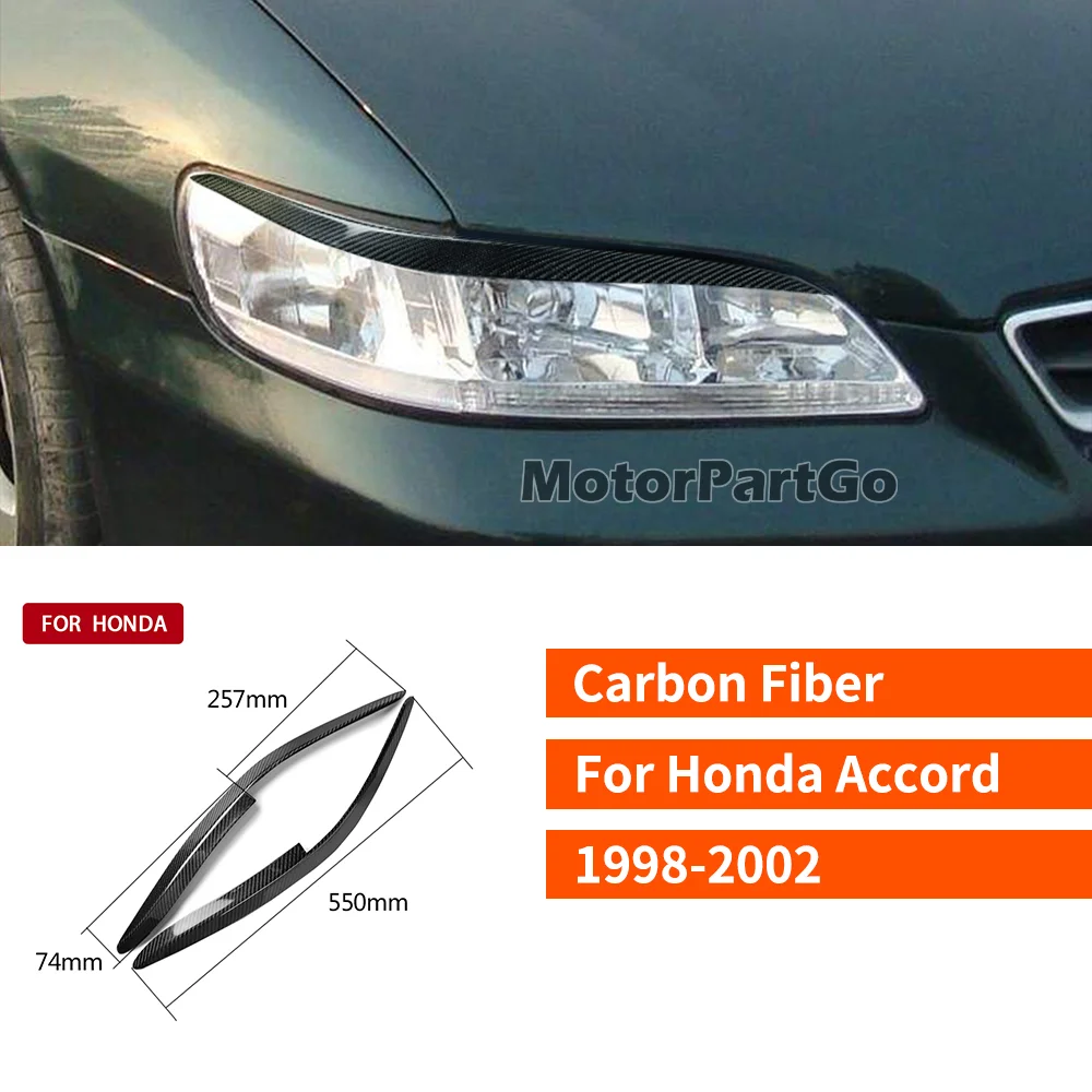 

Real Crabon Fiber Head light Eyelid Eyebrow Cover Trim 1pair for Honda Accord 1998-2002