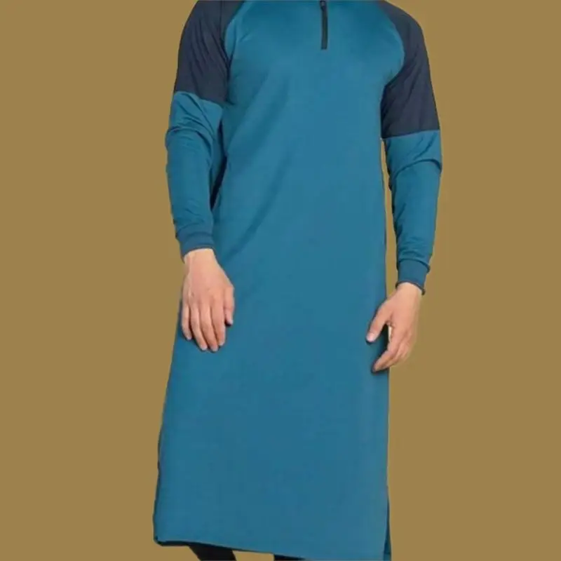 New Jubba Thobe Arabic Islamic Clothing Men Ramadan Muslim Saudi Arabic Abaya Dubai Long Robes Traditional Kaftan PW209