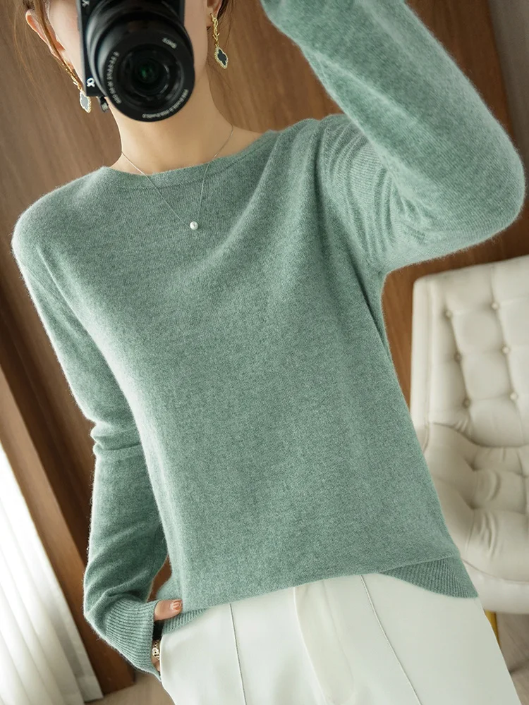 

Autumn Winter New Sweater Women Knitted Pullovers Women Sweater Oversized Cashmere Cotton Sweater Jumper Female Round Neck Tops