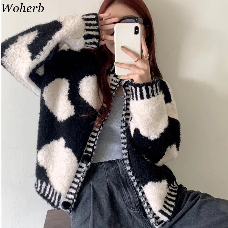 Woherb японский модный кардиган в стиле Харадзюку с коровьим узором Женский