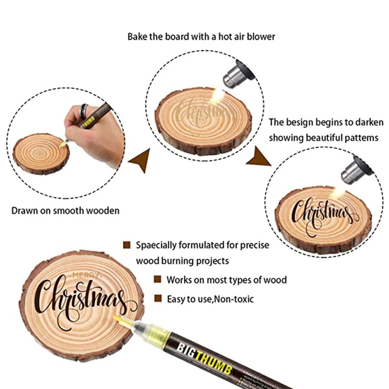 

Wood Burning Pen Scorch Burned Marker Pyrography Pens for DIY Projects Fine Tip