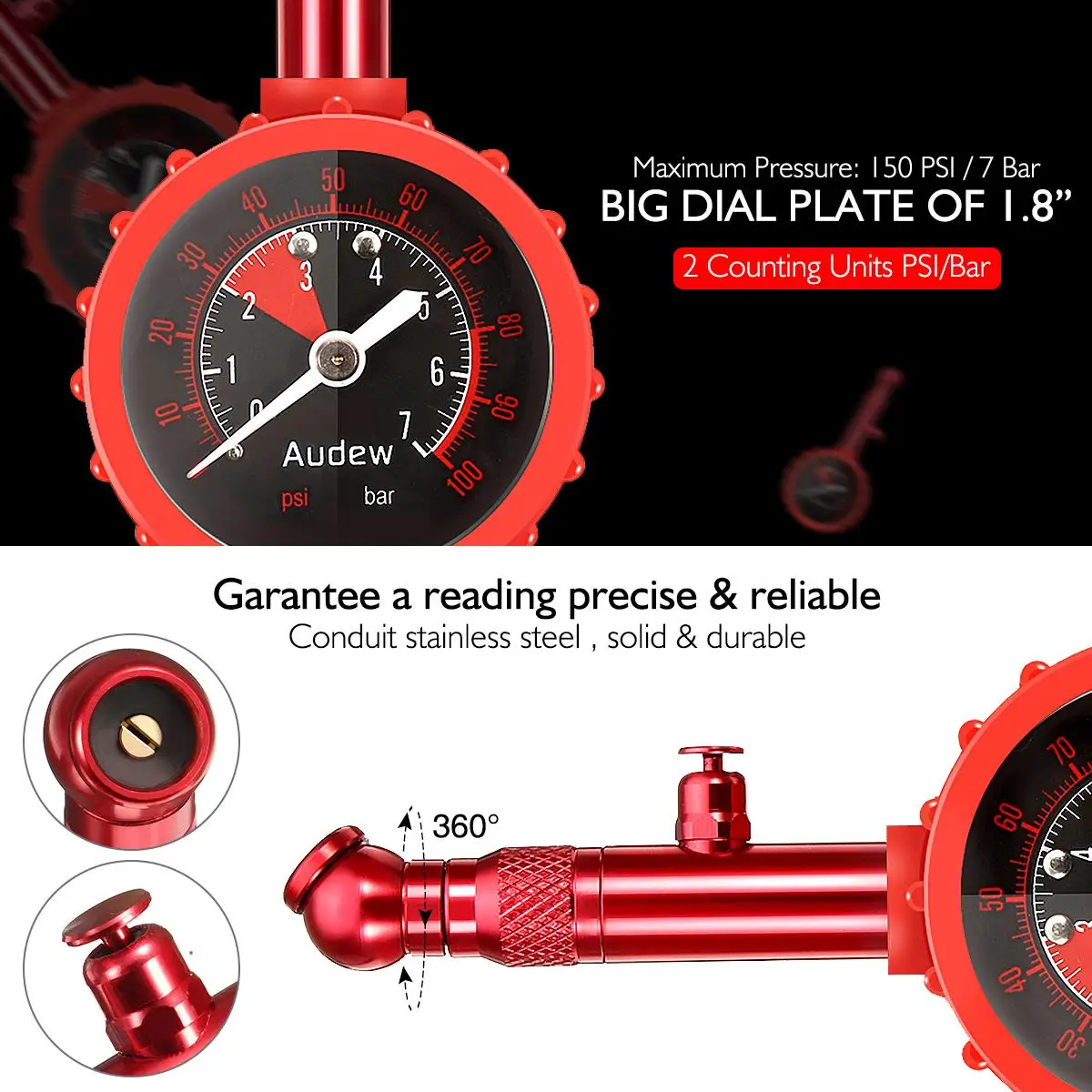 Датчик давления в шинах точный измеритель воздуха для автомобиля и велосипеда