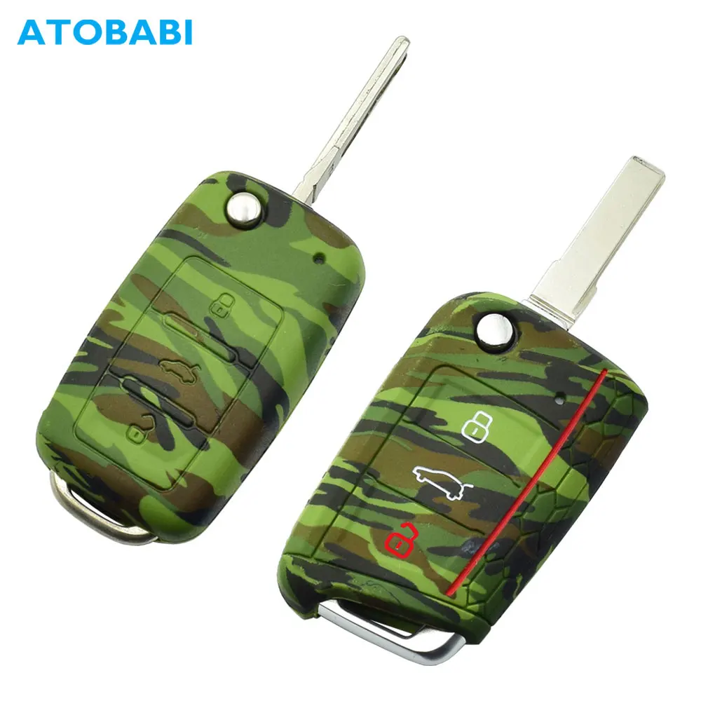 Камуфляж силиконовый чехол для ключей от машины VW Polo задний спойлер Volkswagen Golf 4 5 6 7