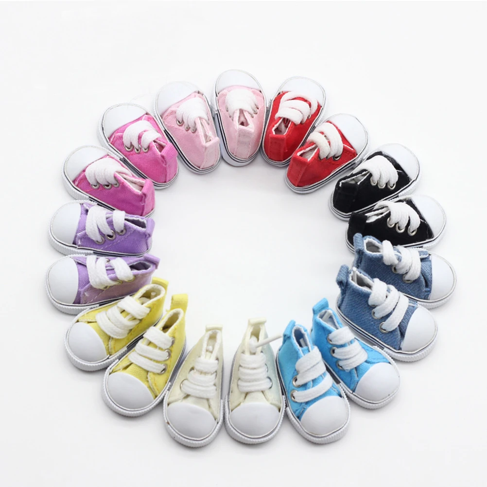 

1 Pair Canvas Shoes For BJD Doll Fashion Mini Toy Shoes Sneaker Doll Shoes For Russian Doll Accessories High Quality 5cm