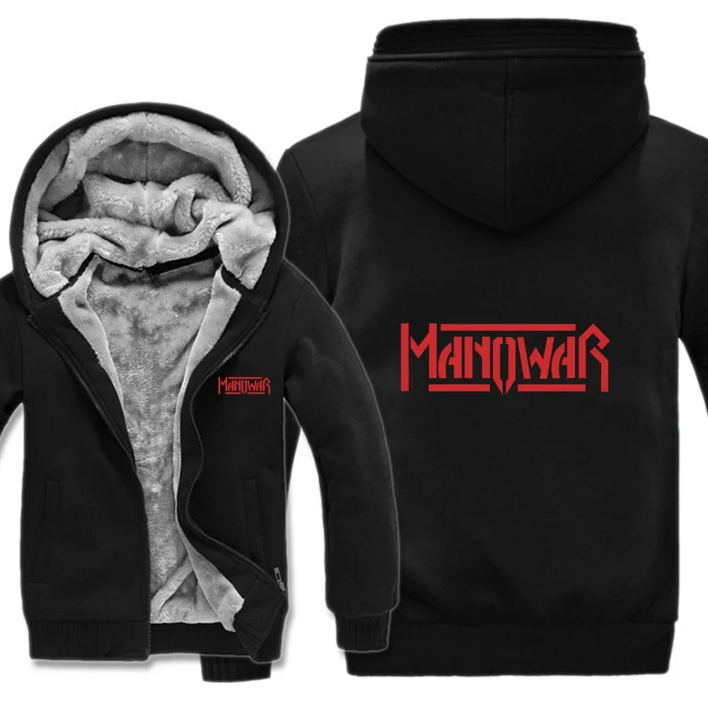 

Manowar Hoodies Men Casual Coat Wool Liner Jacket Rock Roll Band Manowar Sweatshirts Mans Pullover HS-082