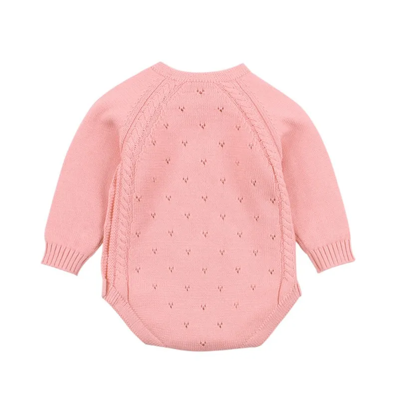 С длинными рукавами шерстяные вязаные комбинезоны для малышей \'s осень зима