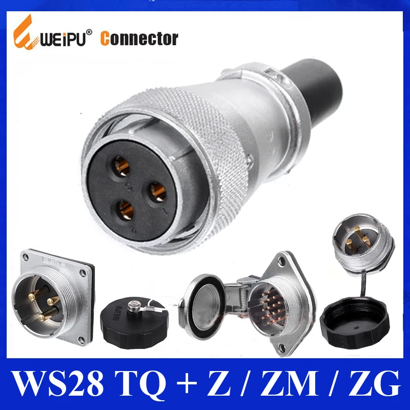 Оригинальные WEIPU WS28 TQ + Z ZM ZG 2 3 4 7 8 9 10 12 16 17 20 24 26 контактный разъем Женский вилка кабеля в рукаве круглая