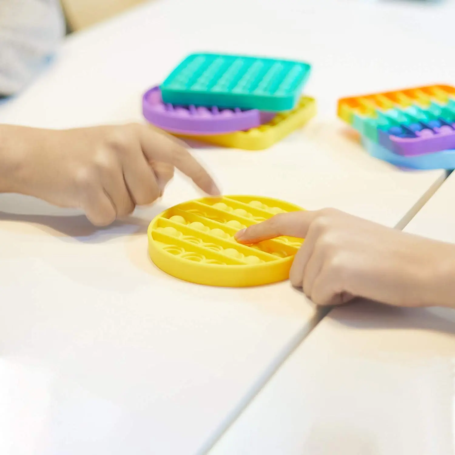 

5PCS Pop Fidget Toy Autism Special Needs Stress Reliever Toy Pure Compression Silicone for Kids Adults