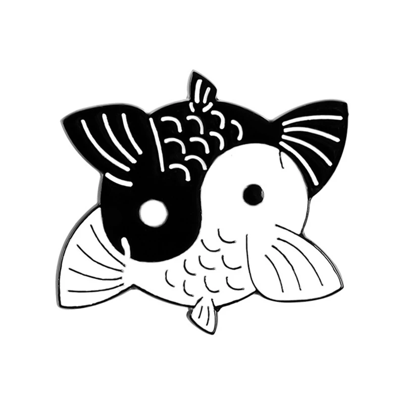 Эмалированная булавка на заказ броши в виде китов кои лацкан для одежды и рубашки