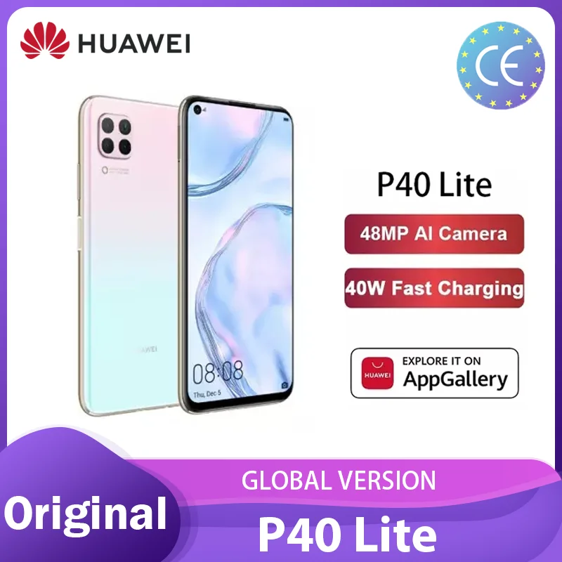 Смартфон Huawei P40 lite глобальная версия 6 + 128 Гб четыре камеры 48 МП экран 4 дюйма FHD