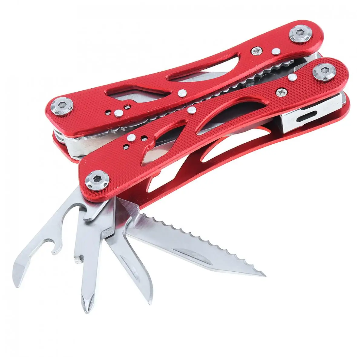 

Multifunction Built-in Spring Mini Pliers Folding Slotted Phillips Screwdriver Bottle Opener Combination Tool Set for Camping