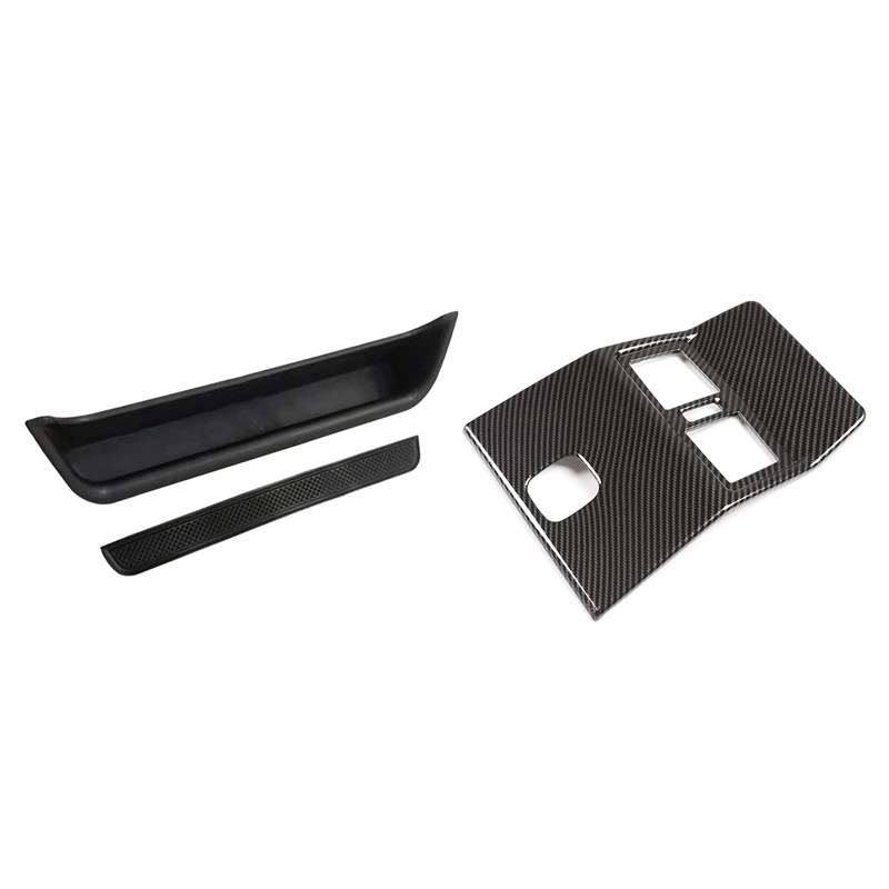 

2 Pcs Car Accessories: 1 Pcs Car Dashboard Storage Organizer Box & 1 Pcs Rear Row Air Condition Outlet Vent Frame Cover