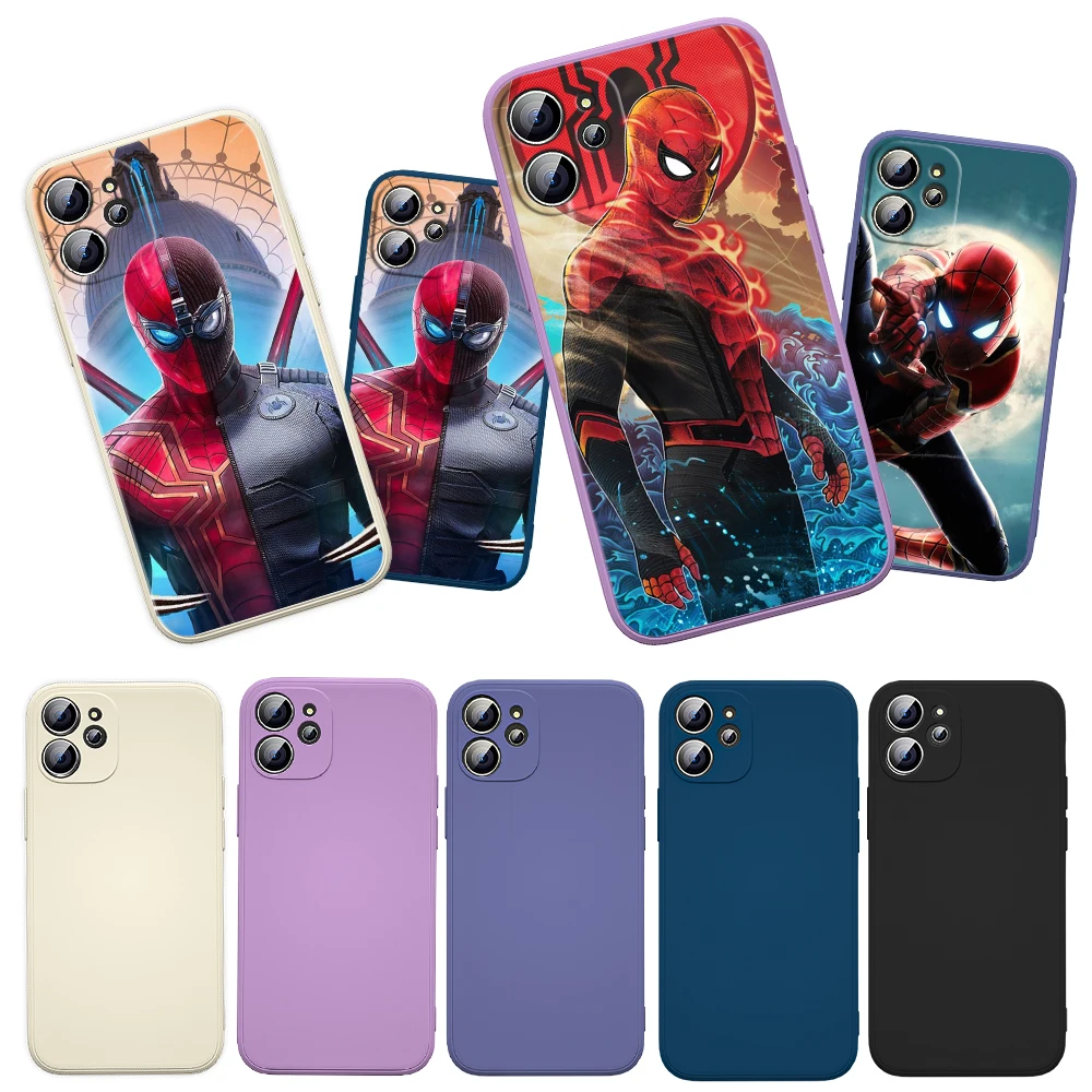 

Marvel Avengers Spiderman For Apple iPhone 13 12 Mini 11 Pro XS MAX XR X 8 7 6S SE Plus Liquid Silicone Soft Cover Phone Case