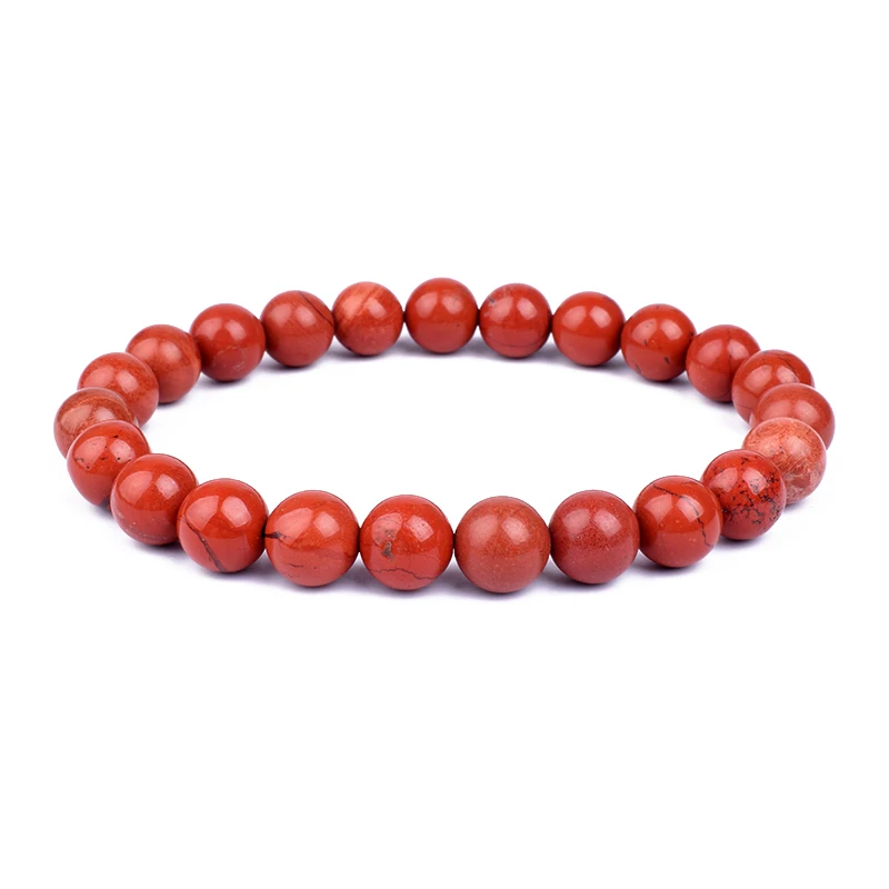 

Nature Red Stone Beads Bracelets Women Fashion Round Bead Energy Bracelet Meditation Prayer Loose Beads Jewelry Pulseira Hombres