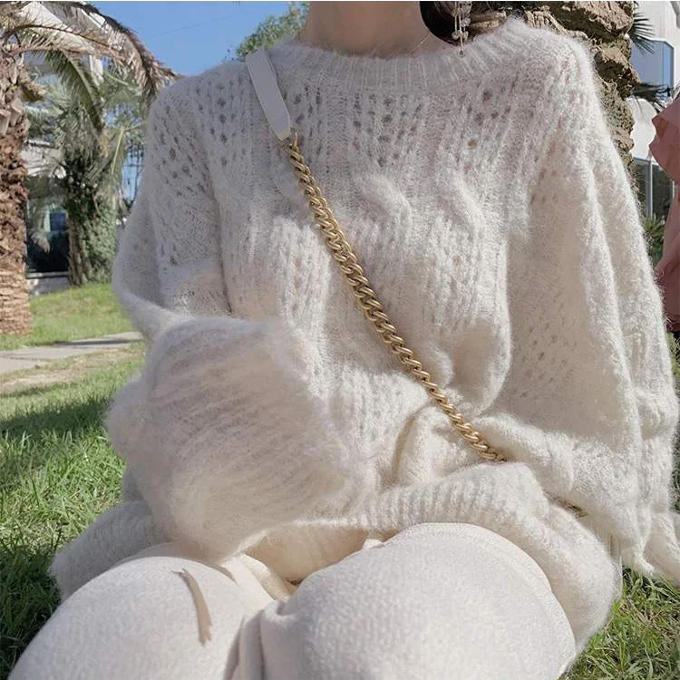 

Осенний Новый женский мохеровый свободный Универсальный пуловер