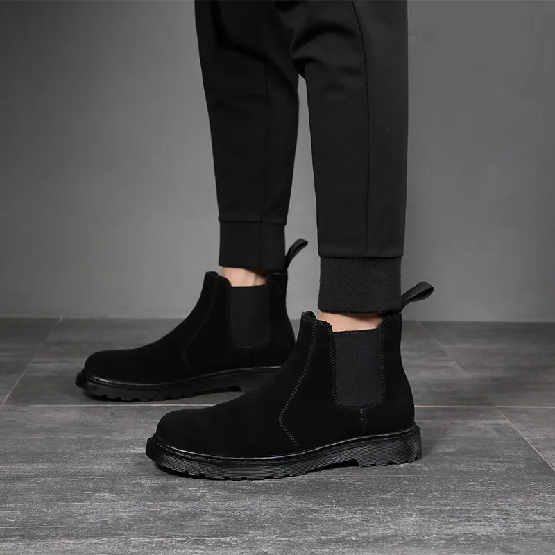 

British style mens boots outdoor cowboy shoes genuine leather boot spring autumn chelsea botas masculinas ankle botines hombre