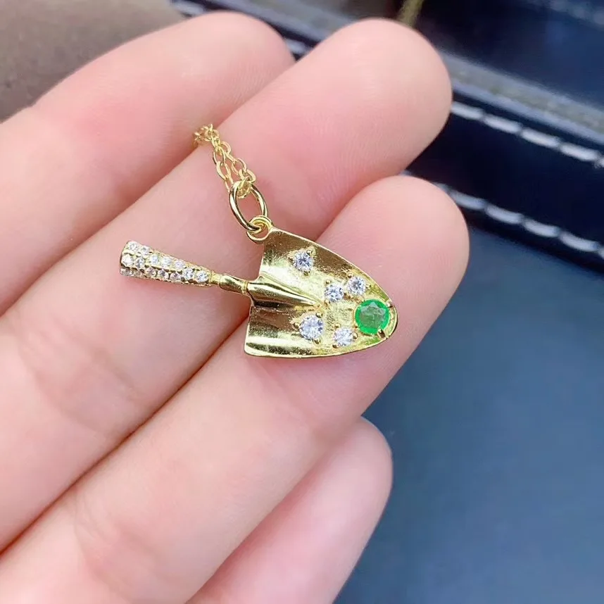 Лучший подарок ожерелье с натуральным изумрудом кулон из серебра 925 пробы