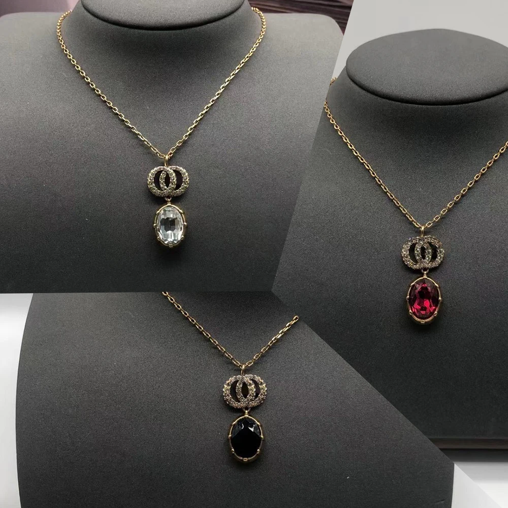 

2021 trendy luxury brand original zircon necklace for girl wedding necklace couple necklace and pendants for women Collar sets