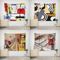 2021 modern geometric abstract line art oil painting wall decoration tapestry living room bedroom wall decoration beach towel