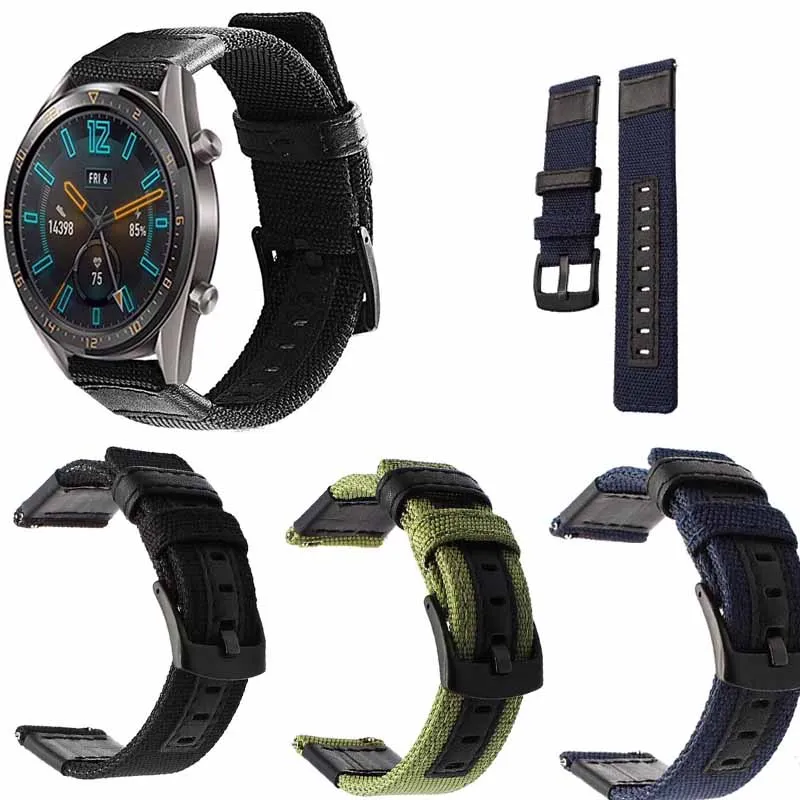 Нейлоновый ремешок для часов samung gear sport s2 s3 galaxy 42 мм 46 браслет Ticwatch 1 2 S E amazfit s pace