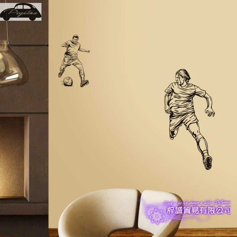 Football Player Wall Sticker Sports Decal Kids Room Decoration Posters Vinyl Car Soccer | Дом и сад
