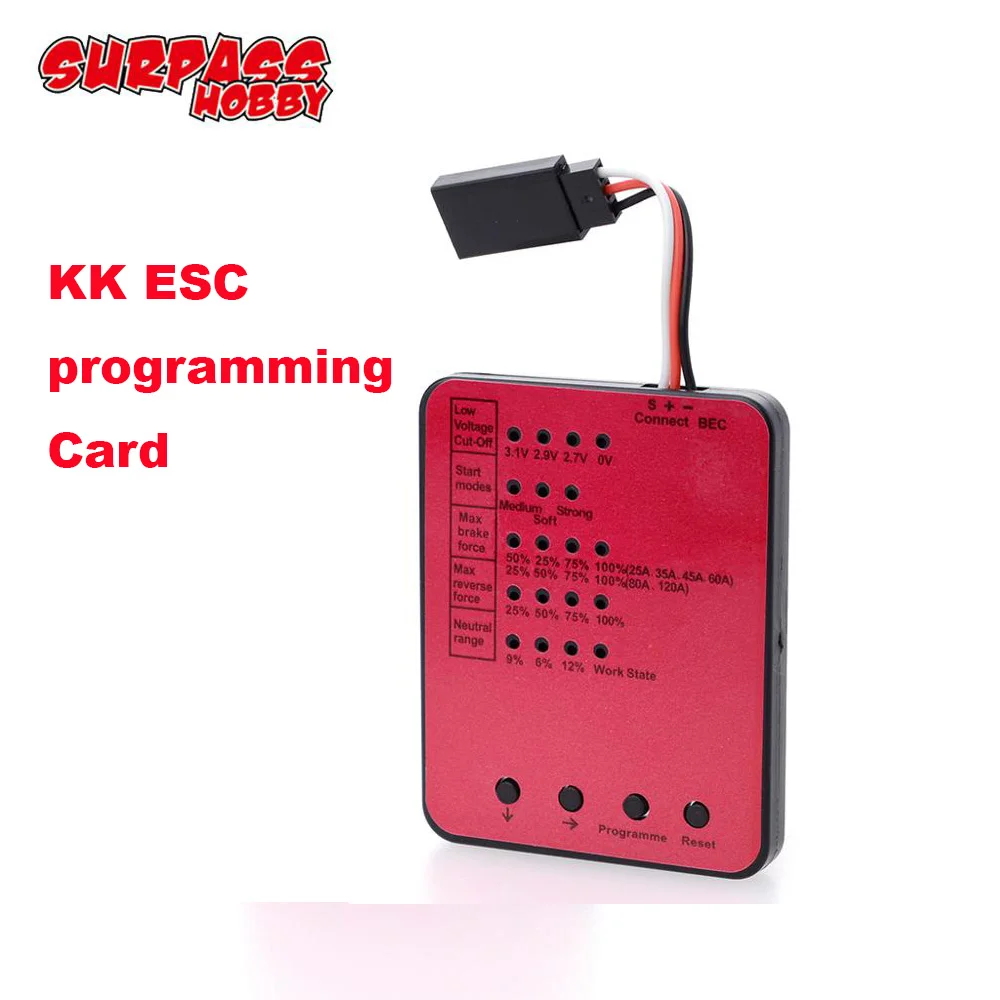 

SURPASSHOBBY ESC Programming Card KK ESC Series Card for RC Car 25/35/45/60A/80A/120A/150A ESC Electronic Speed Controller